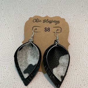 Faux leather earrings